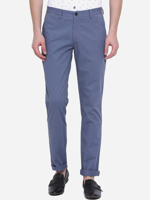 

JADE BLUE Men Blue Slim Fit Trousers