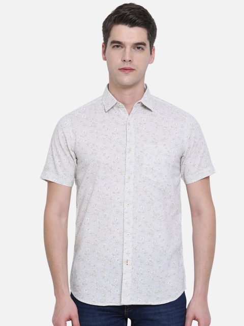 

JADE BLUE Men White Slim Fit Floral Printed Casual Shirt