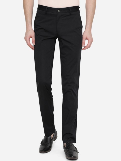 

JADE BLUE Men Black Slim Fit Trousers