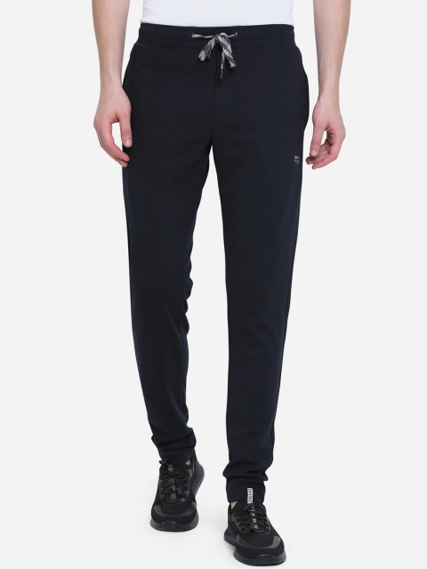 

JADE BLUE Men Blue Solid Pure Cotton Track Pants, Navy blue