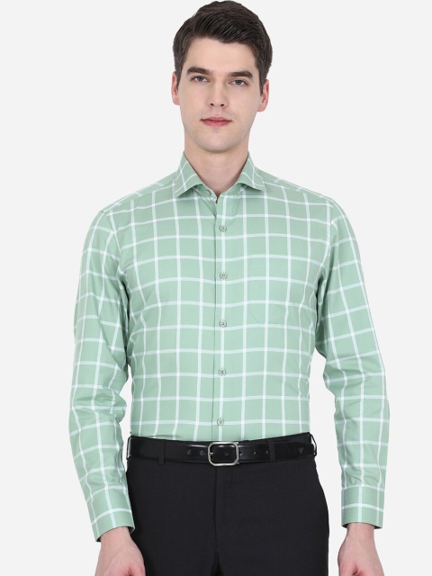 

JADE BLUE Men Green Slim Fit Windowpane Checks Checked Formal Shirt