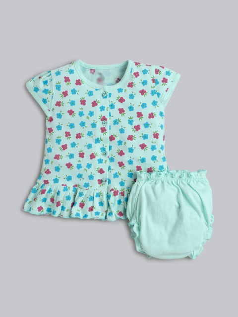 

Hopscotch Girls Blue Printed Top