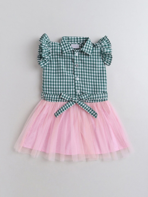 

Hopscotch Green Checked Dress