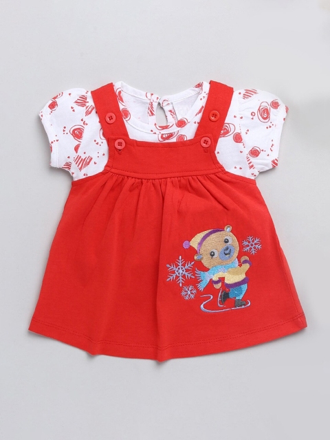 

Hopscotch Girls Red Printed Top