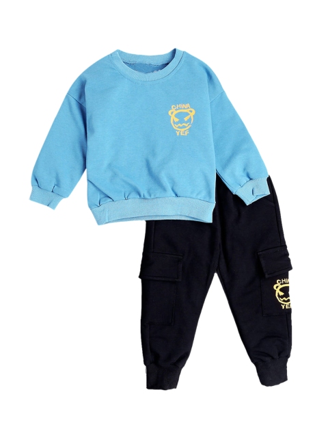 

Hopscotch Boys Blue Printed T-shirt with Trousers