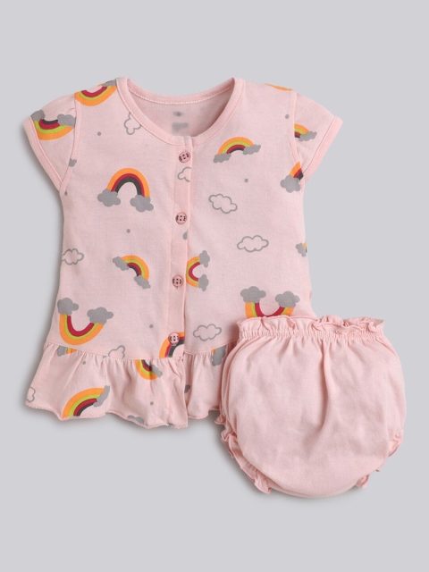 

Hopscotch Girls Pink Printed Top