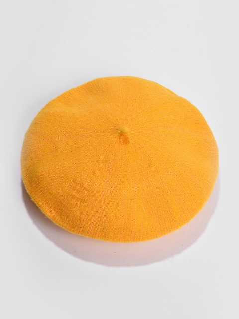 

HAUTE SAUCE by Campus Sutra Women Mustard Solid Vintage French Beret Hat