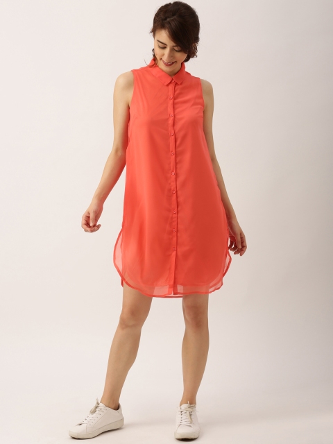

DressBerry Women Orange Solid Shirt Dress