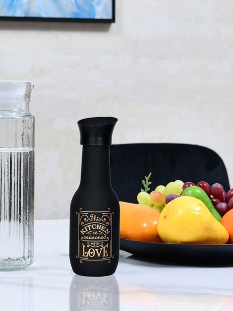 

Athome by Nilkamal Black Printed Glass Water Bottle