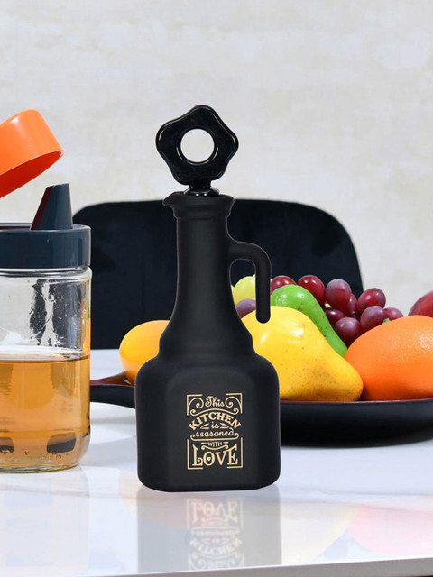

Athome by Nilkamal Black Oil Dispenser Bottle With Lid 275 ml