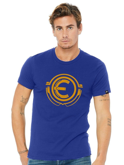 

Planet Superheroes Men Blue Typography Printed Pure Cotton Applique T-shirt