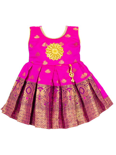 

AMIRTHA FASHION Pink Floral Jacquard Dress