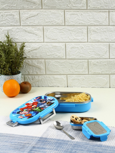 

JAYPEE Blue & Red Printed Stainless Steel Lunch Box