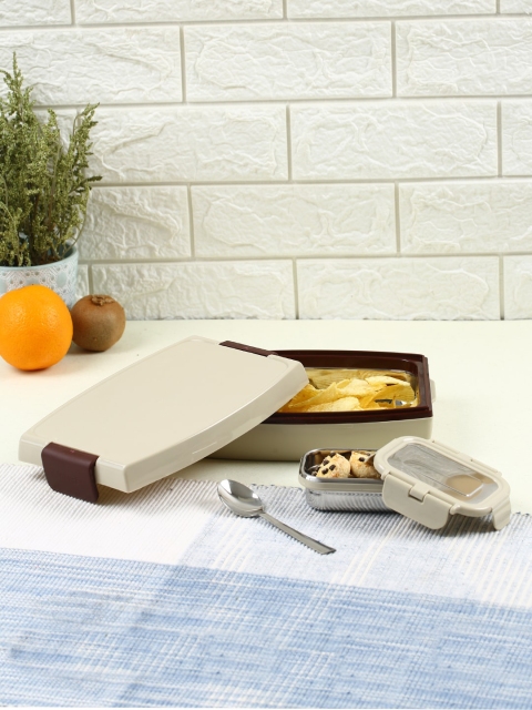 

JAYPEE Beige Solid Stainless Steel Lunch Box