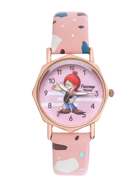 

Fantasy World Unisex Kids Multicoloured Printed Dial & Multicoloured Leather Straps Analogue Watch, Multi
