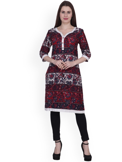 

Frempy Women Multicoloured Paisley Embroidered Georgette Kurta, Multi