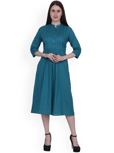 

Frempy Women Green Thread Work Kurta