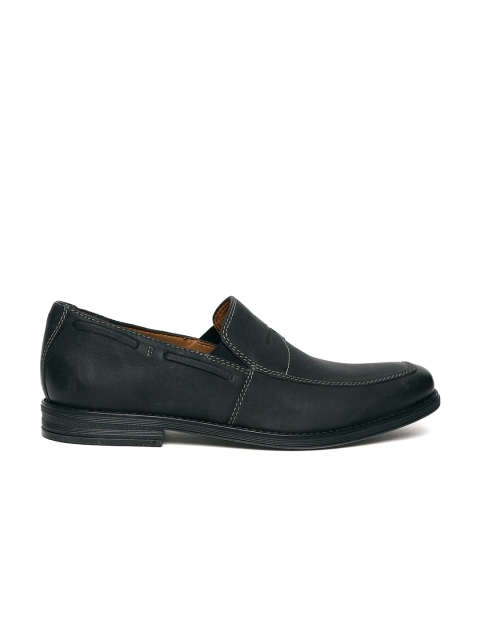 

Clarks Men Black Leather Holmby Step Loafers
