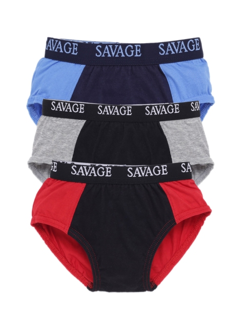 

SAVAGE Boys Pack of 3 Basic Briefs SVG-Boy-OUTEL-Undrw-55cm-Pk-3, Multi