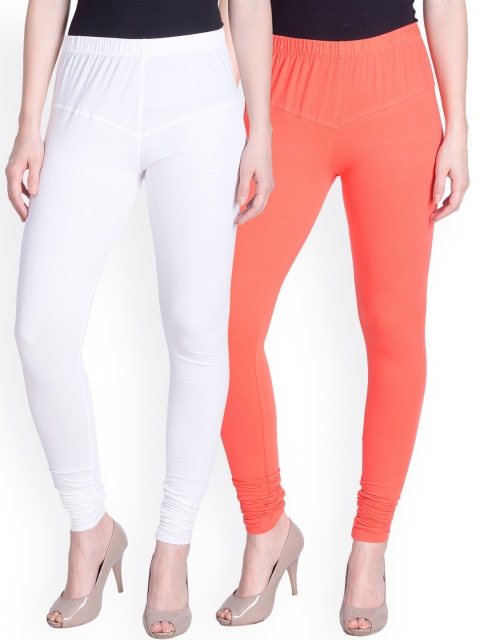 

LYRA SILK Pack of 2 Churidar Leggings, White