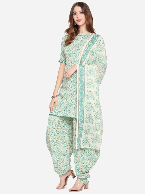 

SHAVYA Sea Green Floral Printed Unstitched Dress Material