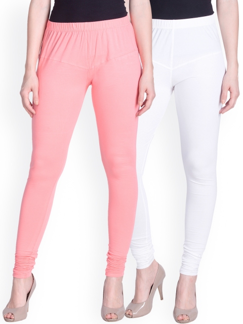

LYRA SILK Pack of 2 Churidar Leggings, White