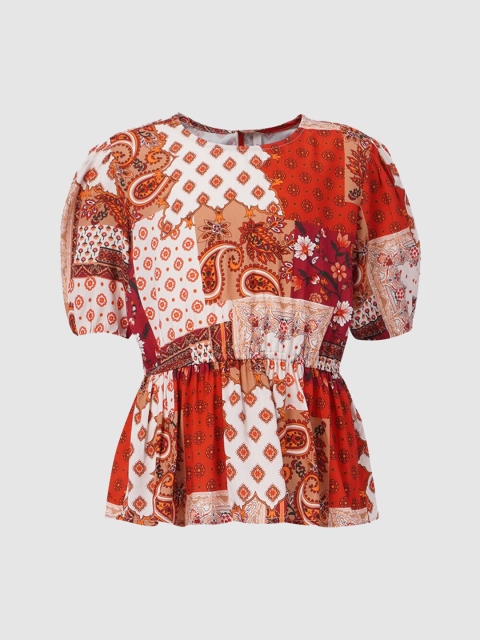 

KIDS ONLY Multicoloured Floral Print Cinched Waist Top, Multi