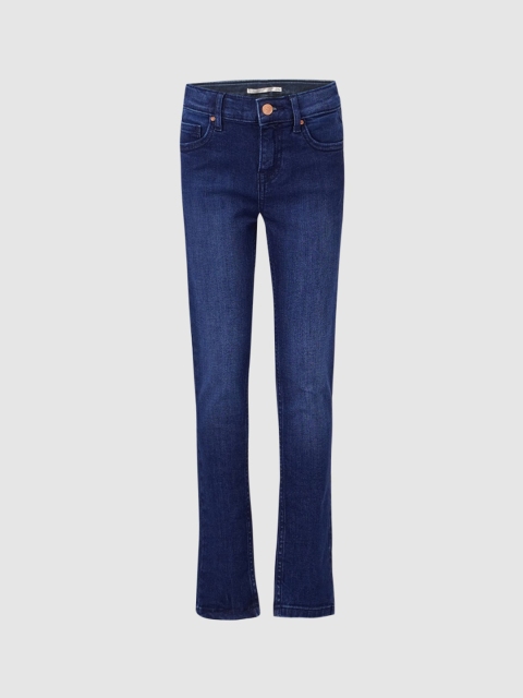 

KIDS ONLY Girls Blue High-Rise Low Distress Light Fade Jeans