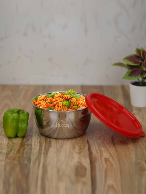 

PDDFALCON Green & Silver-Toned Solid Stainless Steel Bowl Food Container