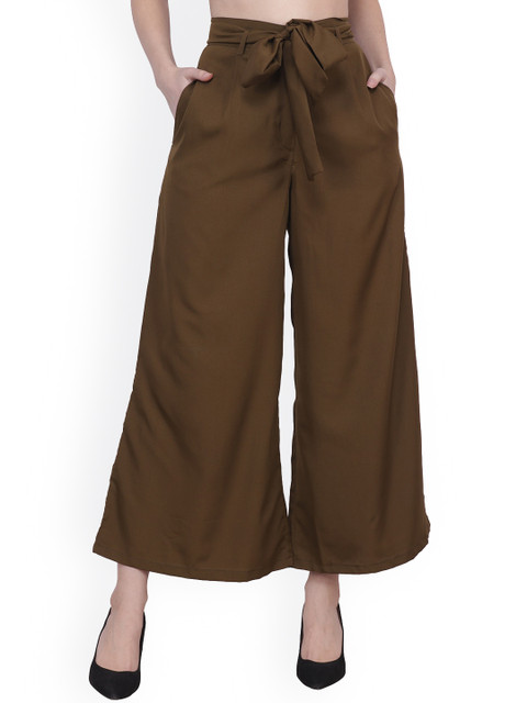 

Frempy Women Olive Green Original Pleated Culottes Trousers