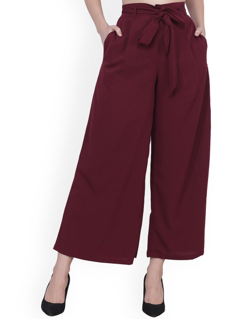 

Frempy Women Maroon Original Pleated Trousers