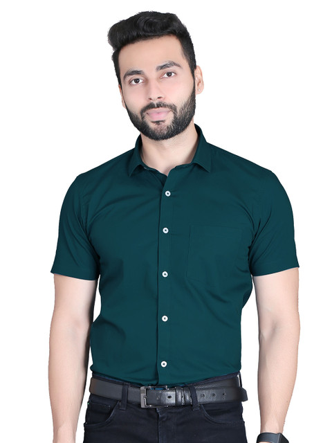 

5TH ANFOLD Men Turquoise Blue Slim Fit Formal Shirt
