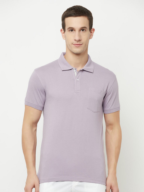 

Octave Men Purple Polo Collar T-shirt