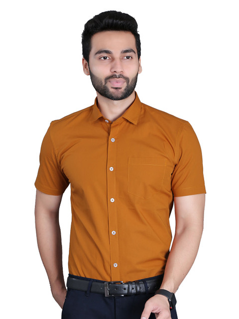 

5TH ANFOLD Men Copper-Toned Slim Fit Formal Shirt