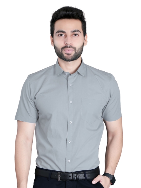 

5TH ANFOLD Men Grey Melange Slim Fit Formal Shirt