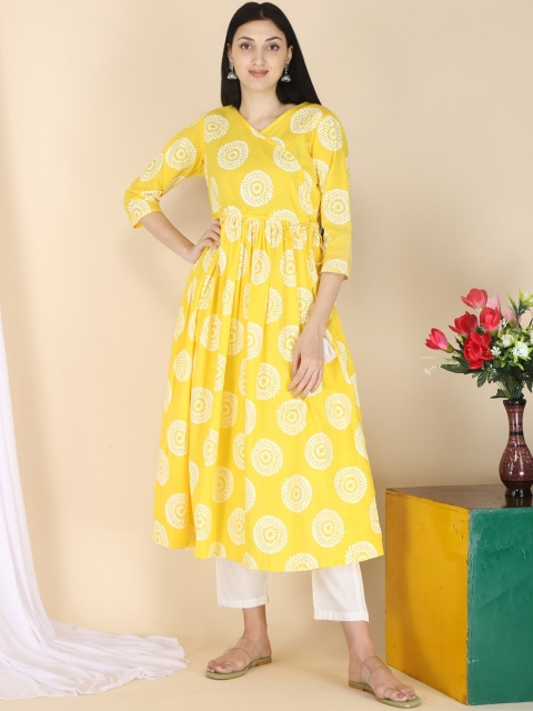 

ERISHA Women Yellow Floral Printed Floral Kurta