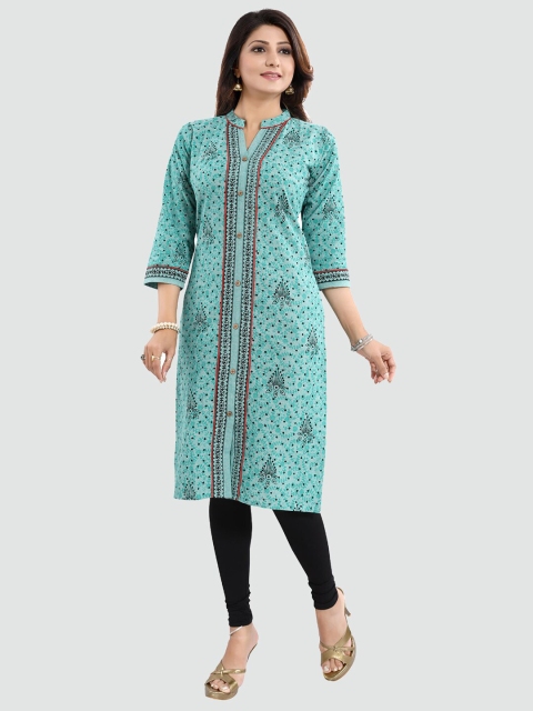 

Saree Swarg Green Floral Printed Kurti