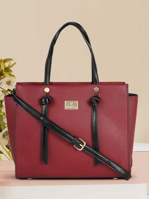 

Van Heusen Maroon PU Structured Handheld Bag