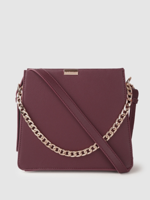 

Van Heusen Women Maroon Solid Structured Handheld Bag