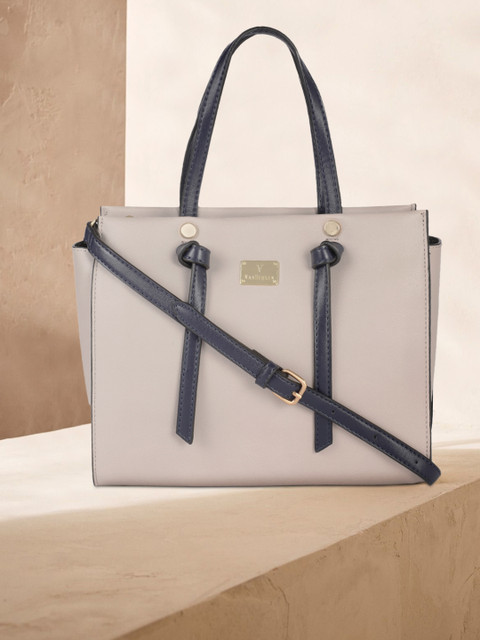 

Van Heusen Grey Solid Structured Handheld Bag