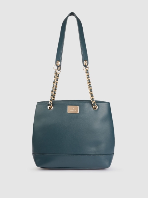 

Van Heusen Teal Blue Solid Structured Shoulder Bag