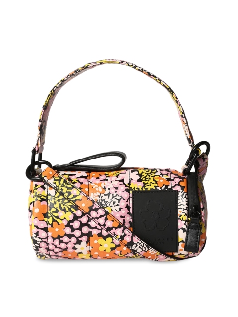 

Ted Baker Black Printed Leather Structured Handheld Bag