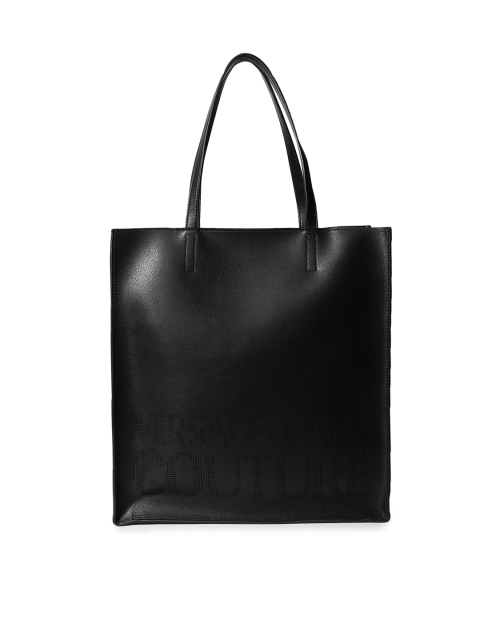 

Versace Jeans Couture Black Leather Oversized Shopper Tote Bag