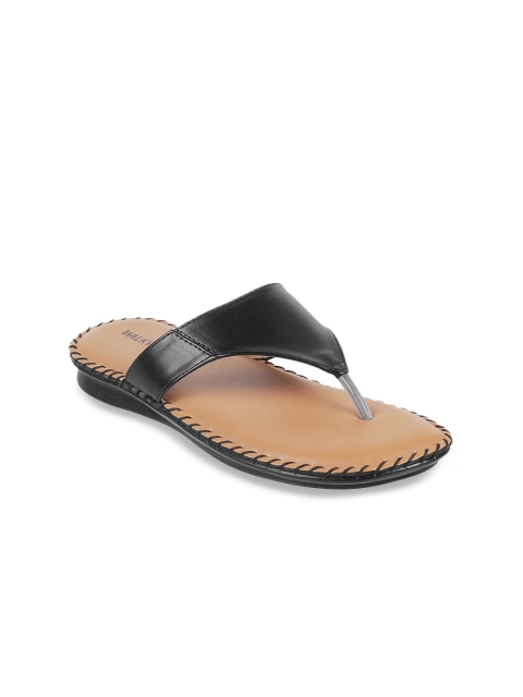 

WALKWAY Women Black Open Toe Flats with Laser Cuts