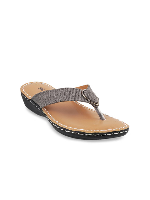 

WALKWAY by Metro Women Black Printed T-Strap Flats with Laser Cuts