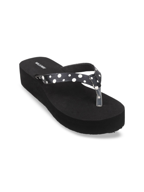 

WALKWAY Black Printed Wedge Sandals