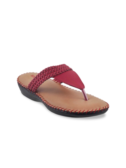 

WALKWAY by Metro Women Maroon T-Strap Flats
