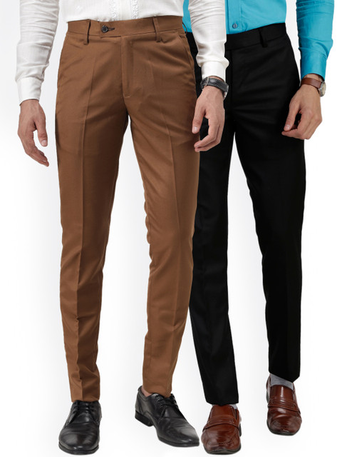 

Vandnam Fabrics Men Multicoloured Smart Slim Fit Trousers, Multi