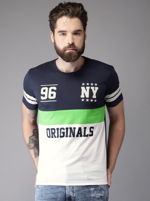 

Moda Rapido Men Navy Blue Printed Round Neck T-shirt