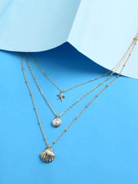 

Accessorize Gold-Toned & White Layered Necklace